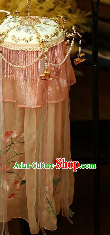 Handmade China Ancient Palace Lantern Traditional Song Dynasty Embroidered Silk Portable Lamp