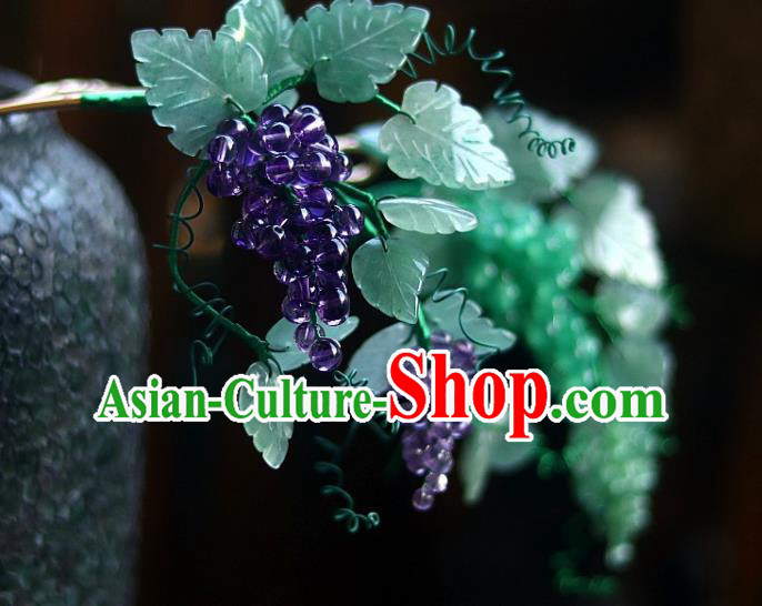 Chinese Ancient Princess Amethyst Grape Hairpin Traditional Song Dynasty Court Hair Stick