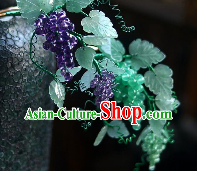 Chinese Ancient Princess Amethyst Grape Hairpin Traditional Song Dynasty Court Hair Stick