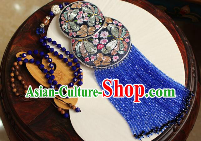 China Handmade Embroidered Black Gourd Sachet Necklet Accessories Traditional Cheongsam Necklace