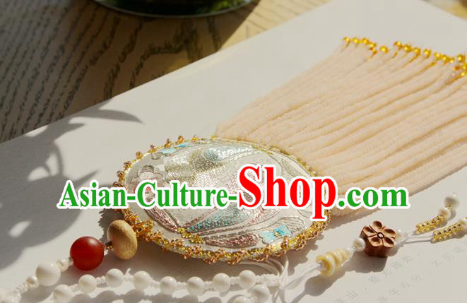 China Handmade Embroidered Sachet Necklet Accessories Traditional Cheongsam Beads Tassel Necklace