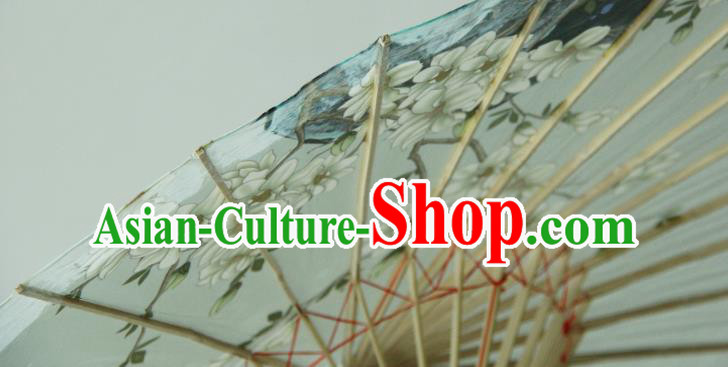 China Classical Dance Umbrellas Handmade Painting Mangnolia Oil Paper Umbrella Traditional Hanfu Umbrella