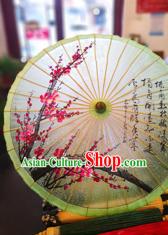 China Classical Oil Paper Umbrella Traditional Stage Performance Oilpaper Umbrella Hand Ink Painting Plum Umbrellas