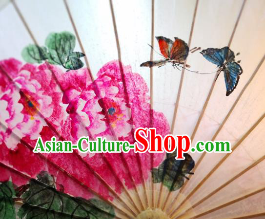 China Traditional Hanfu Oilpaper Umbrella Hand Painting Peony Umbrella Classical Oil Paper Umbrella