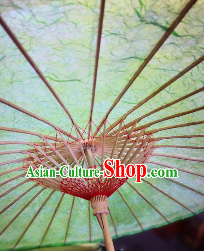 China Handmade Green Oilpaper Umbrella Classical Oil Paper Umbrella Traditional Hanfu Dance Umbrella