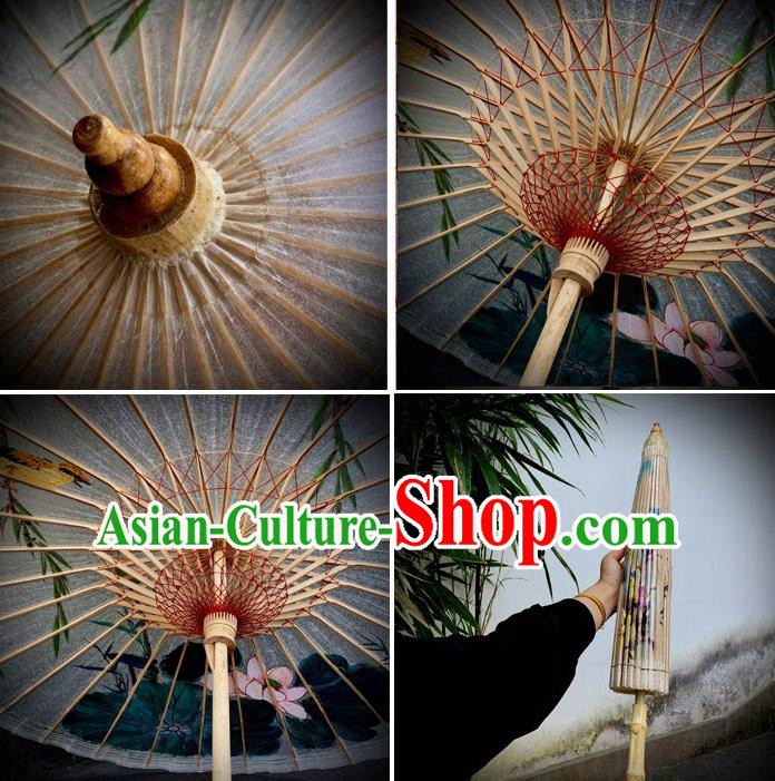 China Traditional Craft Handmade Oil Paper Umbrella Classical Dance Painting Plum Oilpaper Umbrella