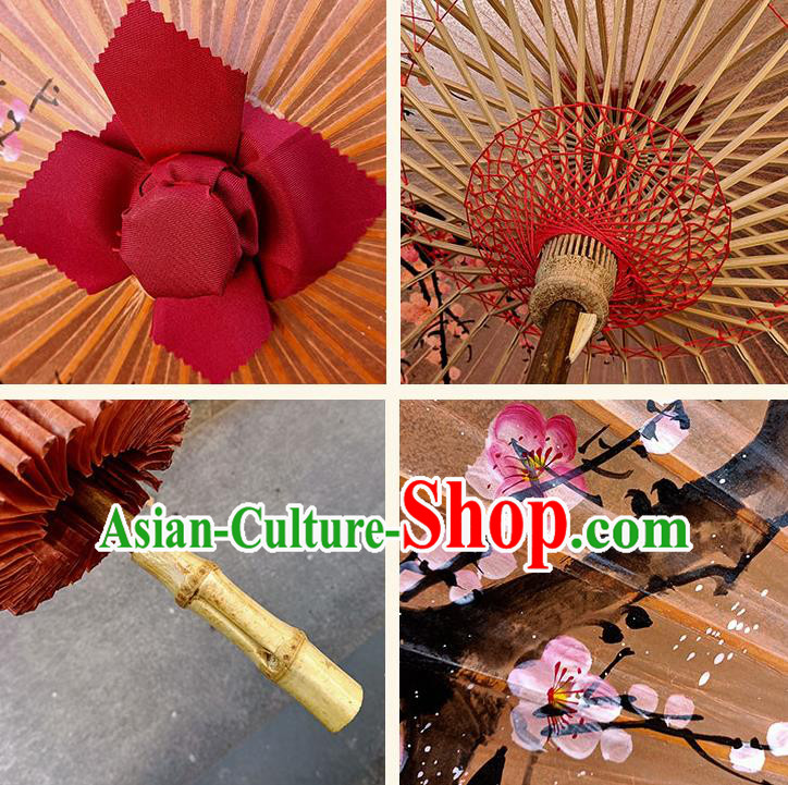 China Classical Dance Painting Peony Oilpaper Umbrella Traditional Craft Handmade Oil Paper Umbrella