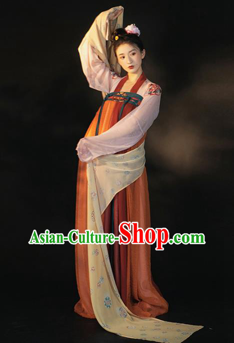 China Traditional Tang Dynasty Palace Lady Historical Clothing Ancient Royal Princess Hanfu Dress
