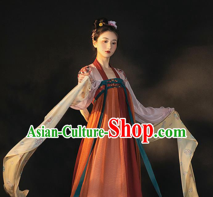 China Traditional Tang Dynasty Palace Lady Historical Clothing Ancient Royal Princess Hanfu Dress
