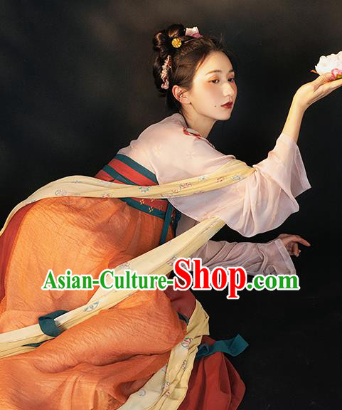 China Traditional Tang Dynasty Palace Lady Historical Clothing Ancient Royal Princess Hanfu Dress