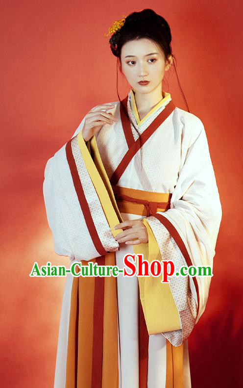 China Ancient Imperial Concubine Hanfu Dress Garment Traditional Jin Dynasty Court Princess Historical Costumes