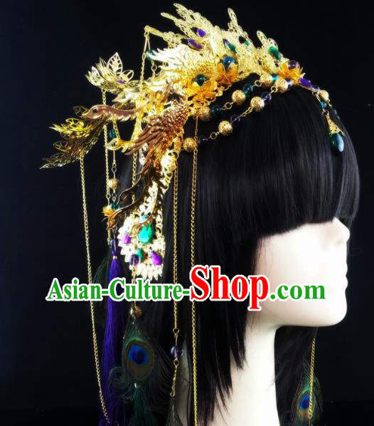 China Handmade Traditional Cosplay Swordswoman Hair Crown Hairpins Ancient Princess Hair Accessories Full Set