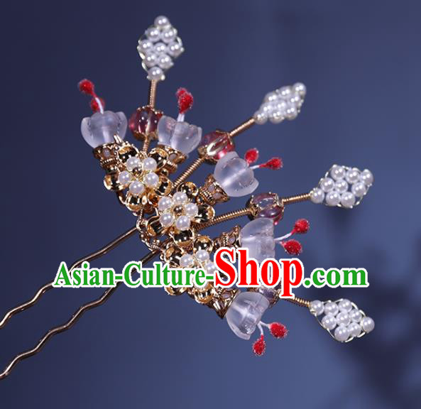 China Ancient Princess Plum Blossom Hairpin Traditional Ming Dynasty Young Lady Hair Stick
