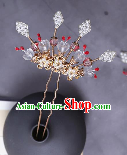 China Ancient Princess Plum Blossom Hairpin Traditional Ming Dynasty Young Lady Hair Stick