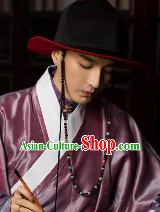 Chinese Traditional Ming Dynasty Noble Chide Hat Ancient Scholar Headwear