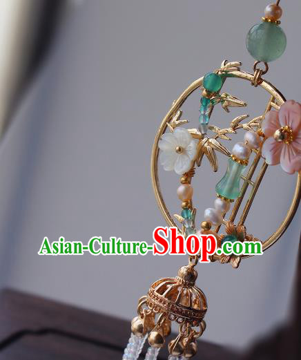 Chinese Traditional Cheongsam Beads Tassel Pendant Ancient Qing Dynasty Imperial Concubine Brooch