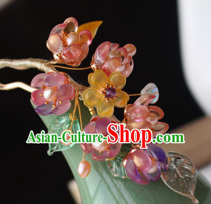 China Ancient Palace Princess Hairpin Traditional Song Dynasty Young Lady Plum Blossom Hair Stick