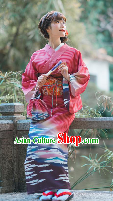 Asian Japan Bride Red Homongi Kimono Japanese Traditional Wedding Costumes