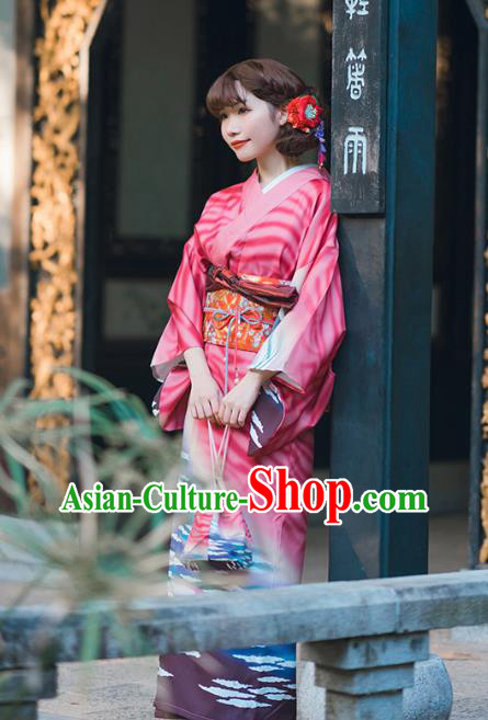 Asian Japan Bride Red Homongi Kimono Japanese Traditional Wedding Costumes