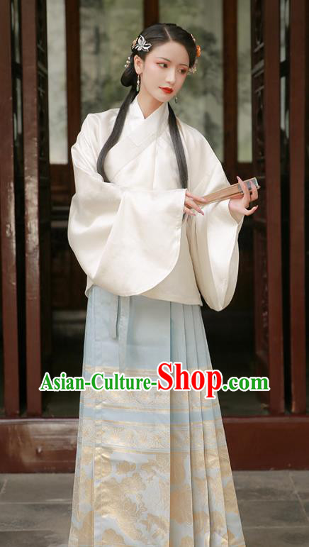 China Ancient Patrician Woman Hanfu Dress Traditional Ming Dynasty Noble Lady Historical Clothing