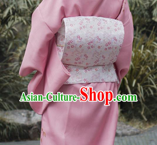 Japanese Kimono Accessories Pink Brocade Belt Japan Traditional Yukata Waistband