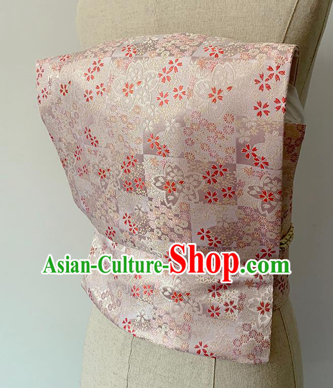 Japanese Kimono Accessories Pink Brocade Belt Japan Traditional Yukata Waistband