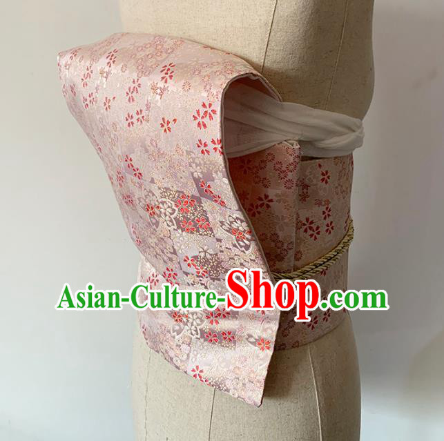 Japanese Kimono Accessories Pink Brocade Belt Japan Traditional Yukata Waistband