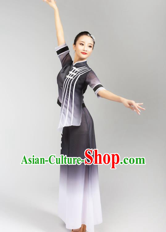 China Fan Dance Yangko Dance Clothing Folk Dance Grey Uniforms