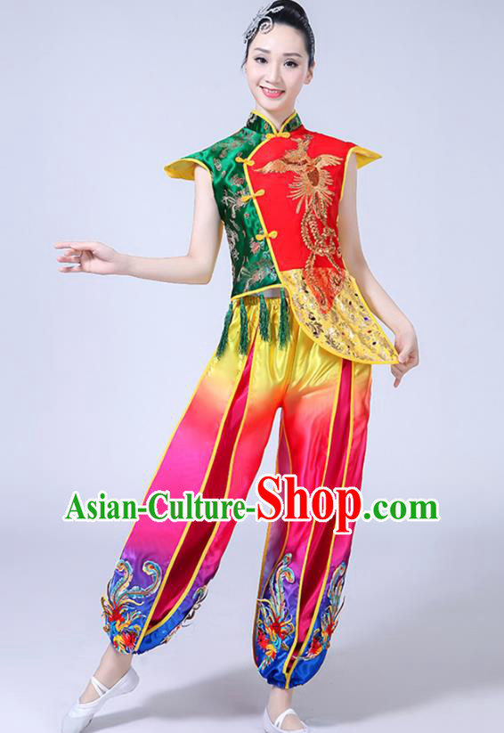 China Folk Dance Clothing Drum Dance Costume Yangko Dance Group Dance Uniforms