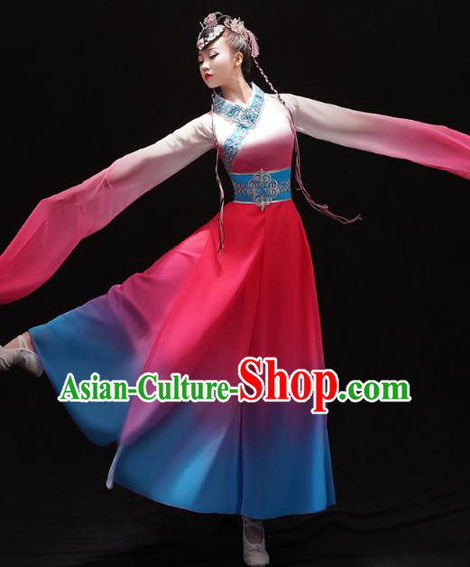 Chinese Classical Dance Jinghong Clothing Umbrella Dance Outfits Traditional Water Sleeve Dance Dress