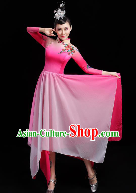 China Spring Festival Gala Opening Dance Costume Modern Dance Clothing Stage Performance Rosy Dress