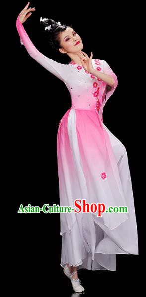Chinese Traditional Fan Dance Performance Clothing Classical Dance Costumes Umbrella Dance Pink Dress