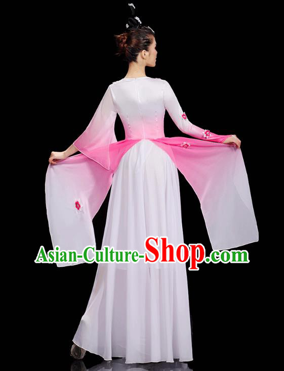 Chinese Traditional Fan Dance Performance Clothing Classical Dance Costumes Umbrella Dance Pink Dress