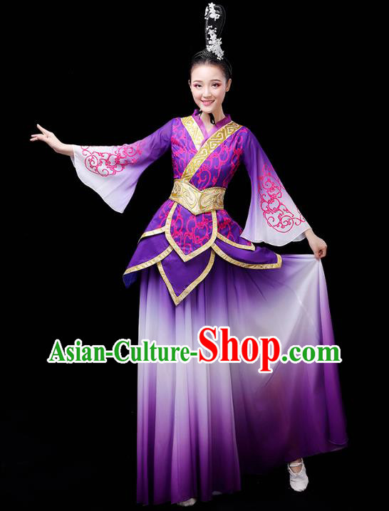 Chinese Traditional Court Dance Performance Clothing Classical Dance Costume Umbrella Dance Purple Dress