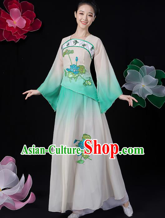 Chinese Traditional Lotus Dance Costume Classical Dance Clothing Umbrella Dance Embroidered Outfits