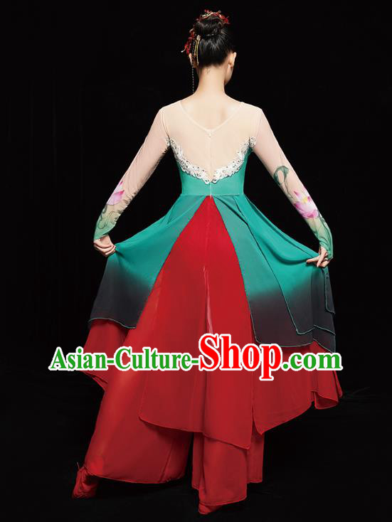 Chinese Traditional Lotus Dance Dress Classical Dance Performance Clothing Umbrella Dance Outfits