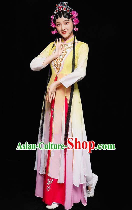 Chinese Traditional Peking Opera Dance Costumes Classical Dance Clothing Beauty Dance Yellow Dress