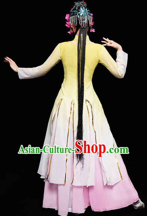 Chinese Traditional Peking Opera Dance Costumes Classical Dance Clothing Beauty Dance Yellow Dress