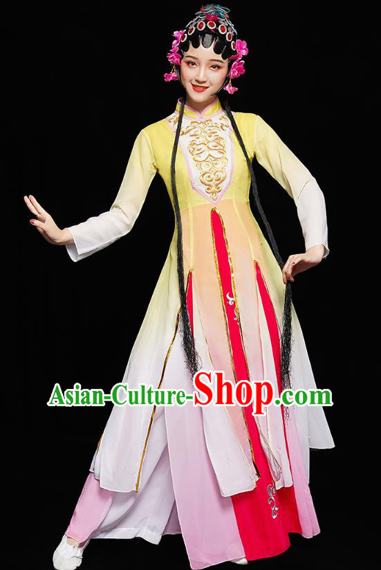 Chinese Traditional Peking Opera Dance Costumes Classical Dance Clothing Beauty Dance Yellow Dress