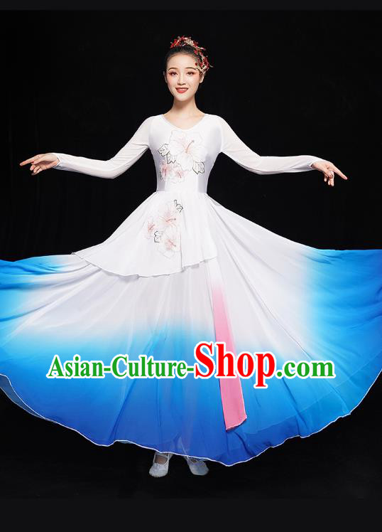Chinese Jasmine Dance Dress Traditional Umbrella Dance Costumes Classical Dance Clothing