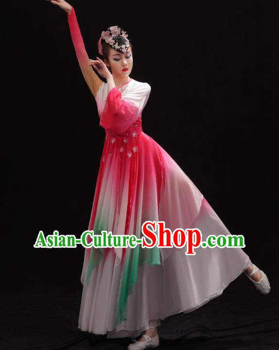 Chinese Traditional Jiangnan Umbrella Dance Dress Female Solo Dance Pink Outfits Classical Dance Clothing