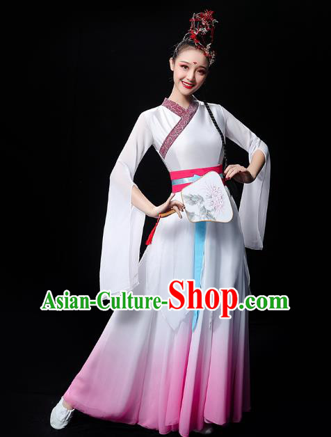 Chinese Umbrella Dance Performance Dress Traditional Fan Dance Outfits Classical Dance Fairy Clothing