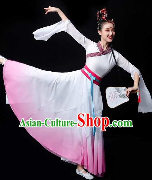 Chinese Umbrella Dance Performance Dress Traditional Fan Dance Outfits Classical Dance Fairy Clothing