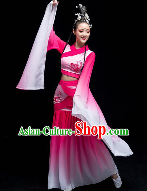 Chinese Classical Dance Fairy Clothing Wide Sleeve Dance Performance Dress Traditional Court Beauty Dance Rosy Outfits