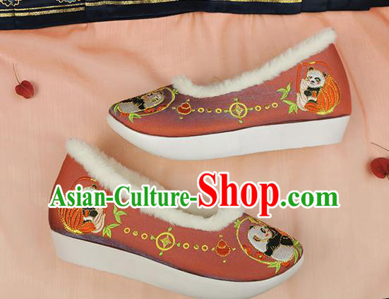 China Traditional Hanfu Red Shoes Ming Dynasty Embroidered Shoes Ancient Princess Shoes