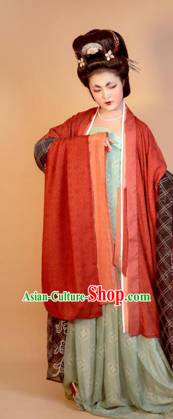 Traditional China Tang Dynasty Imperial Concubine Historical Clothing Ancient Royal Countess Hanfu Dress Costumes