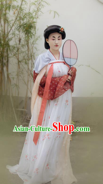 China Ancient Palace Lady Hanfu Dress Traditional Tang Dynasty Court Maid Historical Costumes Complete Set