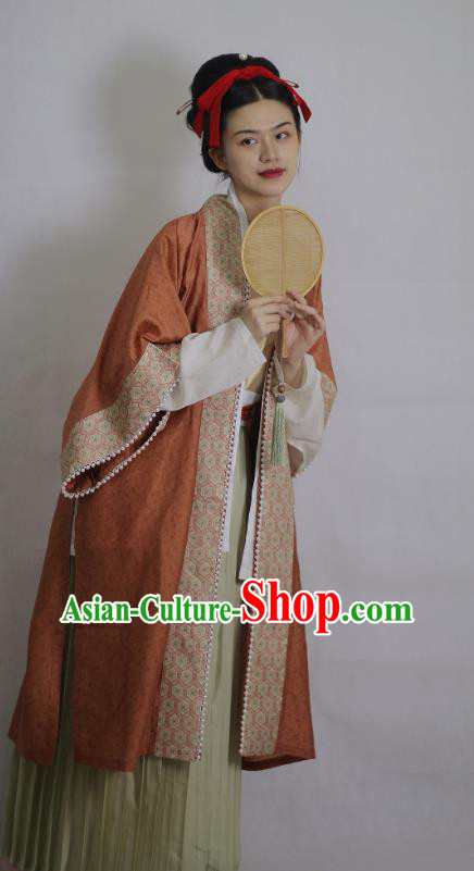 China Ancient Imperial Countess Hanfu Apparels Traditional Song Dynasty Noble Woman Historical Costumes and Headpiece