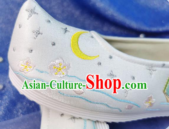 China Traditional Hanfu Embroidered Shoes Ancient Young Lady Shoes Classical Dance Shoes