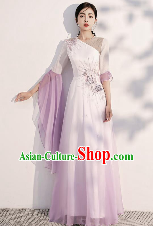 China Woman Modern Dance Costume Catwalks Clothing Chorus Performance Full Dress